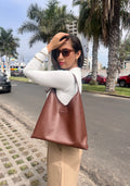 CARTERA RAFAELA HOBO MARRON 100% CUERO