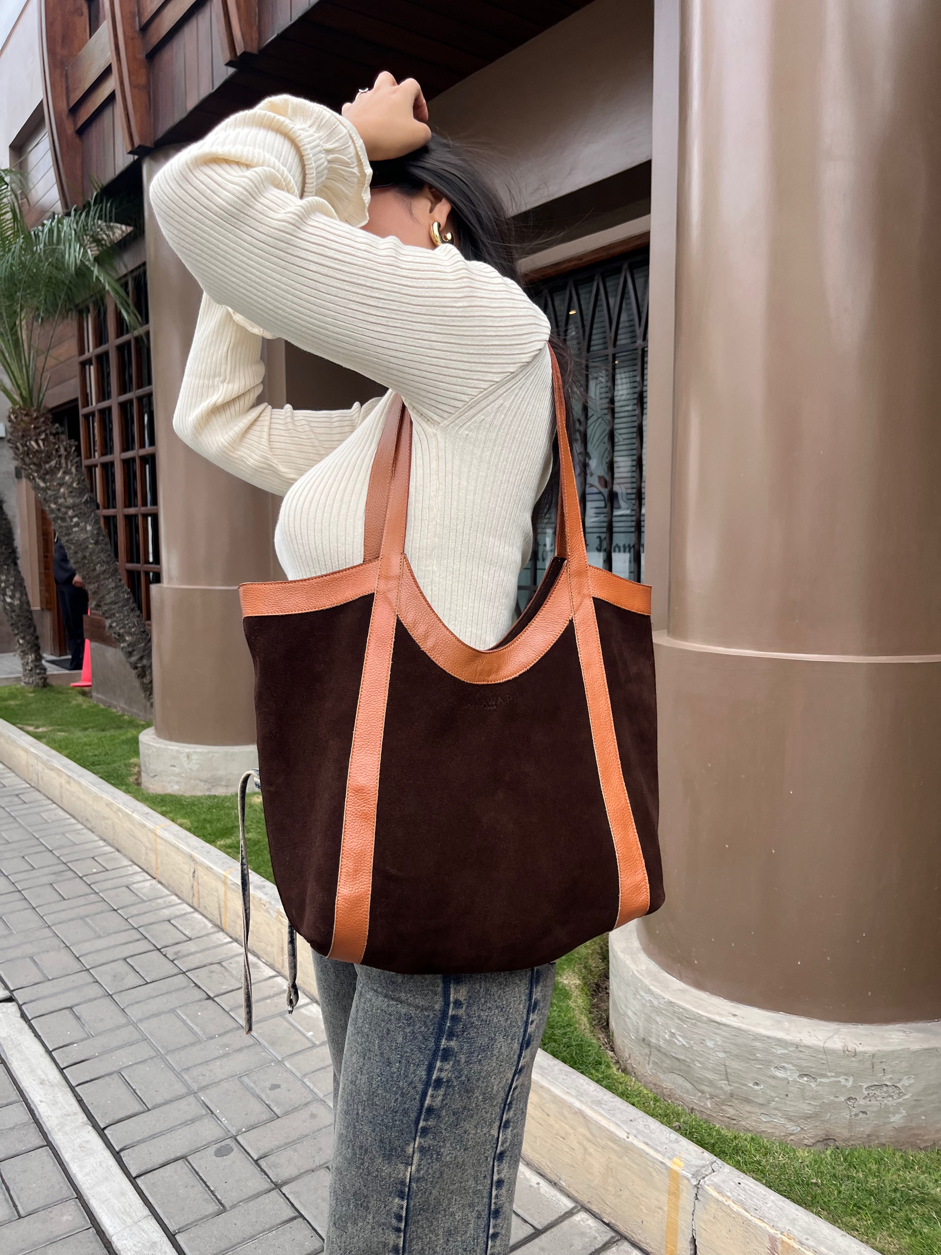 CARTERA ALBA GAMUZON Y CUERO